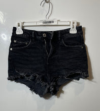 Load image into Gallery viewer, Zara Womens Black Distressed Denim Raw Hem 5-Pocket Design Cut-Off Shorts Size 4
