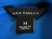 Load image into Gallery viewer, Ann Taylor Womens Blue Ponte Knit Short Sleeve Zipper Pocket Shift Dress Size M
