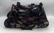 Load image into Gallery viewer, Harley-Davidson Mens Black All Over Print Adjustable Strap Zipper Duffle Bag
