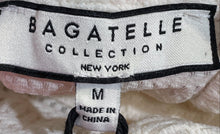 Load image into Gallery viewer, Bagatelle Womens Cream Short Sleeve Crew Neck Smocked Peplum Blouse Top Size M
