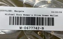Load image into Gallery viewer, Michael Kors Womens Olive Green Leather Studded Continental Bifold Wallet W/ Tag
