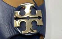 Load image into Gallery viewer, Authentic Tory Burch Womens Blue Leather Peep Toe Pump Heels Size 10M Damaged
