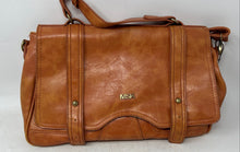 Load image into Gallery viewer, MSK Womens Brown Leather Inner Pockets Shoulder Flap Crossbody Handbag
