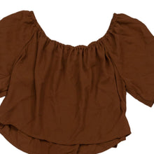 Load image into Gallery viewer, Forever 21 Womens Brown Short Sleeve Round Neck Pullover Cropped Top Size Small
