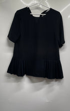 Load image into Gallery viewer, Zara Womens Black Short Sleeve Round Neck Blouse Top Size Medium
