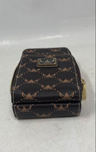 Load image into Gallery viewer, Wendy Keen Womens Brown Beige Monogram Faux Leather Phone Crossbody Purse
