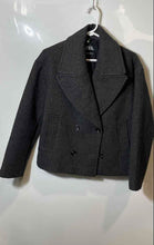 Load image into Gallery viewer, Zara Womens Dark Gray Long Sleeve Double-Breasted Blazer Size XS
