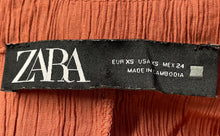 Load image into Gallery viewer, Zara Womens Terracotta Long Sleeve Collared Shirt Dress Size XS
