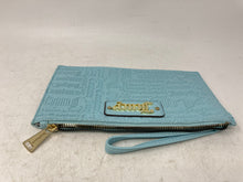 Load image into Gallery viewer, Juicy Couture Womens Blue Deboss Logo Leather Top Zipper Wristlet Wallet
