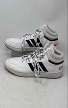 Load image into Gallery viewer, Adidas Mens Hoops 3.0 Mid White Black Mid Top Lace-Up Sneaker Shoes Size 8
