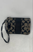 Load image into Gallery viewer, Coach Womens Black Cream Signature Print Detachable Strap Wristlet Wallet
