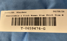 Load image into Gallery viewer, Abercrombie &amp; Fitch Womens Blue Long Sleeve Regular Fit Button-Up Shirt Size M
