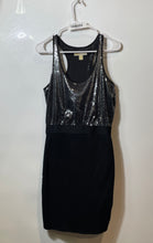 Load image into Gallery viewer, Michael Kors Womens Black Sequin Racerback Scoop Neck Tank Dress Size M
