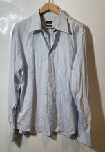 Load image into Gallery viewer, Authentic Valentino Roma Mens Blue White Striped Long Sleeve Dress Shirt Sz 17.5
