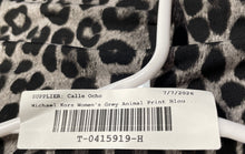 Load image into Gallery viewer, Michael Kors Womens Gray Animal Print Long Sleeve Round Neck Blouse Top Size L
