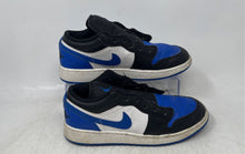 Load image into Gallery viewer, Nike Kids Air Jordan 1 Low Blue Black And White Sneaker Shoes Size 3.5Y No Laces
