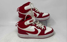 Load image into Gallery viewer, Nike Kids Court Borough Mid 2 Red White Leather Lace-Up Sneaker Shoes Size 4.5Y
