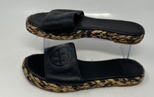 Load image into Gallery viewer, Authentic Tory Burch Womens Black Espadrille Slide Sandals Size 9.5M Damaged
