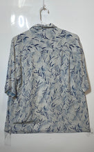 Load image into Gallery viewer, Calvin Klein Mens Gray Blue Print Short Sleeve Collared Button-Up Shirt Size M
