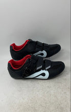 Load image into Gallery viewer, Peloton Mens Black Red 3 Bolt Adjustable Strap Road Cycling Shoes Size 39
