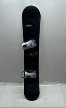 Load image into Gallery viewer, Sims Black White Blue Wave Curling Graphic Design Snowboard With Bindings
