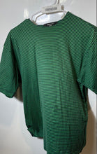 Load image into Gallery viewer, Bernini Womens Green Striped Print Short Sleeve Crew Neck T-Shirt Size S
