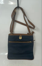 Load image into Gallery viewer, Michael Kors Womens Navy Blue Brown Adjustable Strap Crossbody Handbag
