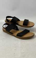 Load image into Gallery viewer, Universal Threads Womens Black Open-Toe Stretch Flat Slingback Sandals Size 6
