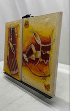 Load image into Gallery viewer, Set Of 2 Pcs Romess Signed Framed Abstract Yellow Brown Wall Decor Art Painting
