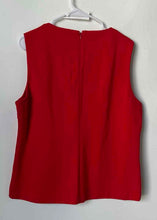 Load image into Gallery viewer, Calvin Klein Womens Red Sleeveless Collarless Back Zipper Blouse Top Size XL
