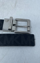 Load image into Gallery viewer, Michael Kors Womens Black Signature Print Adjustable Buckle Reversible Belt
