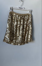 Load image into Gallery viewer, Mango Girls Gold-Tone Overall Sequin Short A-Line Skirt Size 13-14
