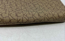 Load image into Gallery viewer, Calvin Klein Womens Beige Green Monogram Print Inner Pockets Crossbody Handbag
