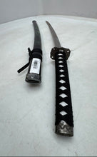 Load image into Gallery viewer, Samurai Japanese Curved Steel Blade Black Wrapped Handle Katana Sword Replica
