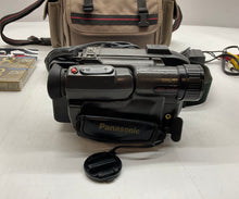 Load image into Gallery viewer, Panasonic Palmcorder Black Video Recorder Camera With Accessories Not Tested

