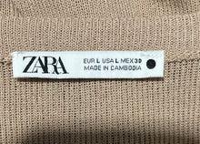 Load image into Gallery viewer, Zara Womens Brown Sleeveless Knitted Button-Front Cardigan Sweater Size L
