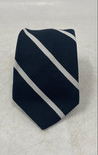 Load image into Gallery viewer, Count Dino Mens Black White Striped Adjustable Pointed Tie One Size
