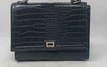 Load image into Gallery viewer, Miztique Womens Black Croc Embossed Faux Leather Turn Lock Satchel Handbag
