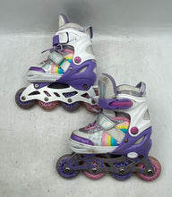 Load image into Gallery viewer, Sulifeel Kids Multicolor Adjustable Ratchet Buckle Inline Roller Skates Sz 28-31
