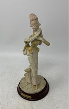 Load image into Gallery viewer, 1984 A Belcari Lady On A Wooden Base Tabletop Decorative Figurine Collectible
