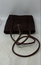 Load image into Gallery viewer, Nine West Womens Brown Woven Leather Inner Pockets Double Handle Shoulder Purse
