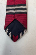 Load image into Gallery viewer, Brooks Brothers Mens Makers Red Black And Beige Striped Silk Pointed Tie
