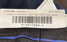 Load image into Gallery viewer, Alberto Cardinali Mens Blue Flat Front Straight Leg Dress Pants Size 32x30

