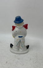 Load image into Gallery viewer, Vintage Porcelain Ceramic Blue Hat And Red Bow Hobo Clown Statue Figurine
