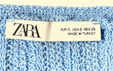 Load image into Gallery viewer, Zara Womens Blue Knitted Long Sleeve Button Front Cardigan Sweater Size S
