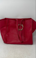 Load image into Gallery viewer, Vince Camuto Womens Livy Red Leather Pebbled Designer Double Handles Tote Bag
