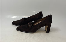 Load image into Gallery viewer, Nickels Womens Brown Suede Square Toe Slip-On Classic Block Pump Heels Size 8 N
