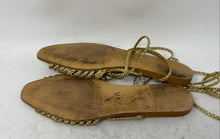 Load image into Gallery viewer, Zara Womens Golden Tone Braided Strap Open Toe Strappy Sandals Size EUR 37
