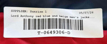 Load image into Gallery viewer, Lord Anthony Mens Red Blue Beige Long Sleeve Full-Zip Windbreaker Jacket Size M
