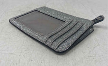 Load image into Gallery viewer, Michael Kors Womens Silver Glitter Zipper ID Window Card Holder Wallet
